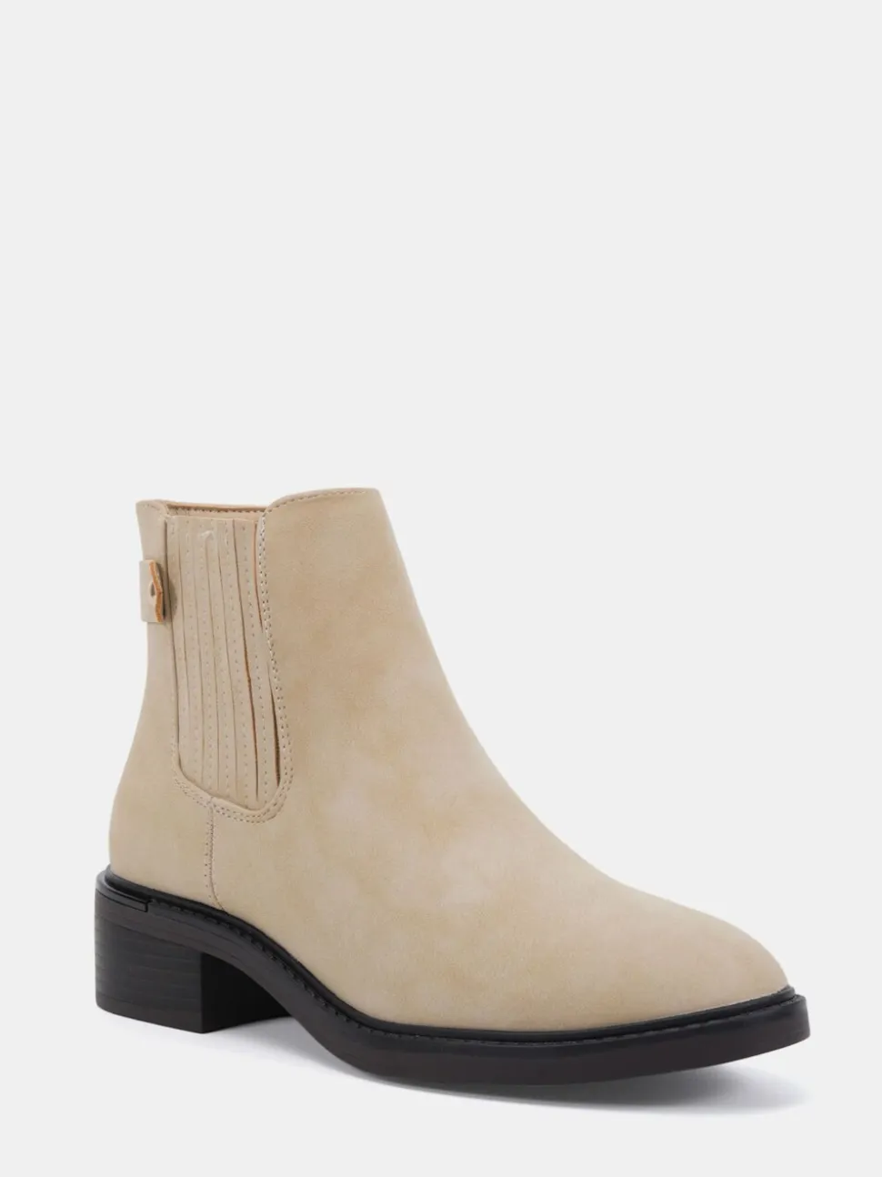 Novo Cream Dove Wide Fit Darlina Flat Chelsea Ankle Boots