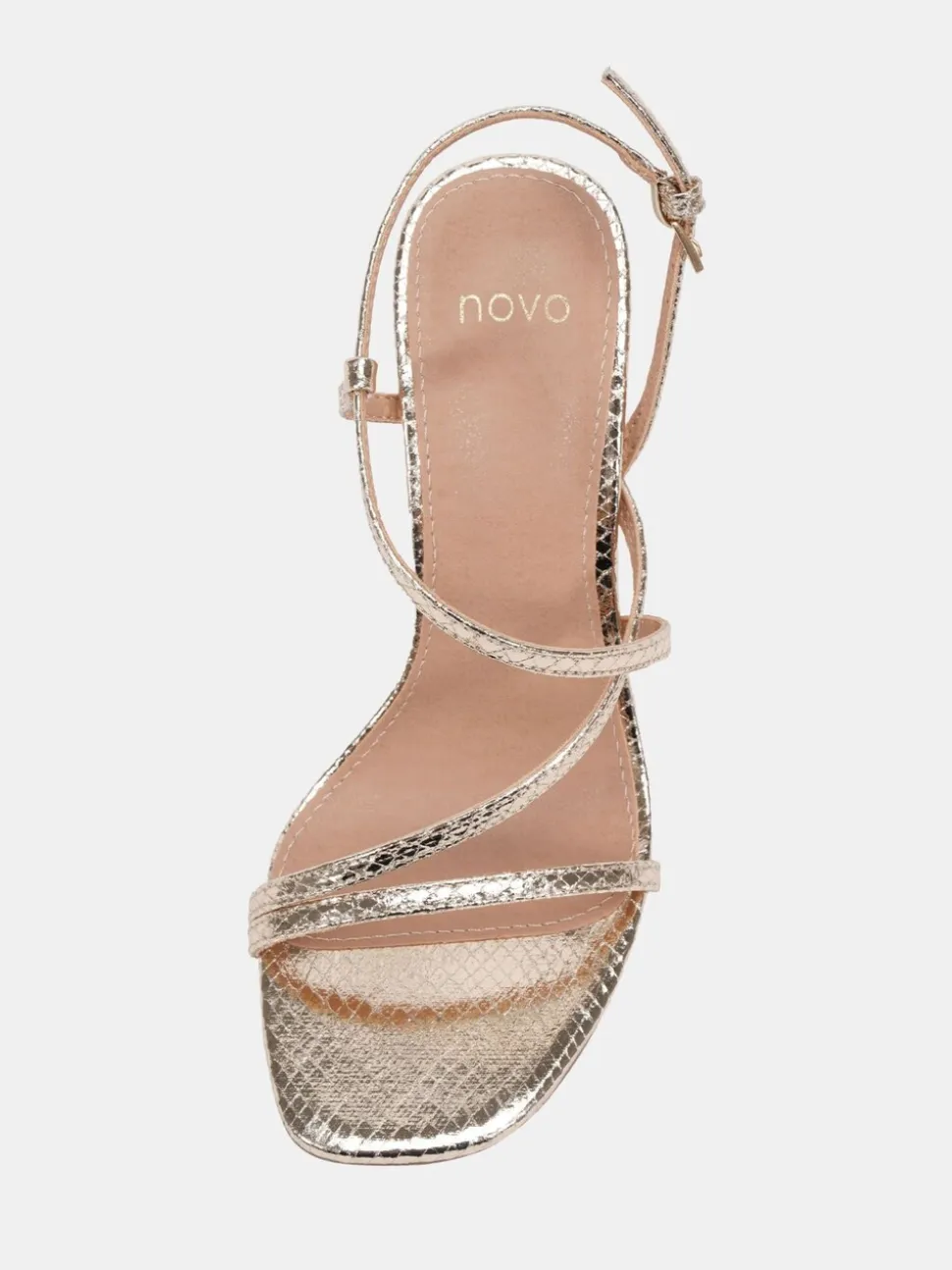 Novo Gold MONDRIAN Strappy Heeled Sandals