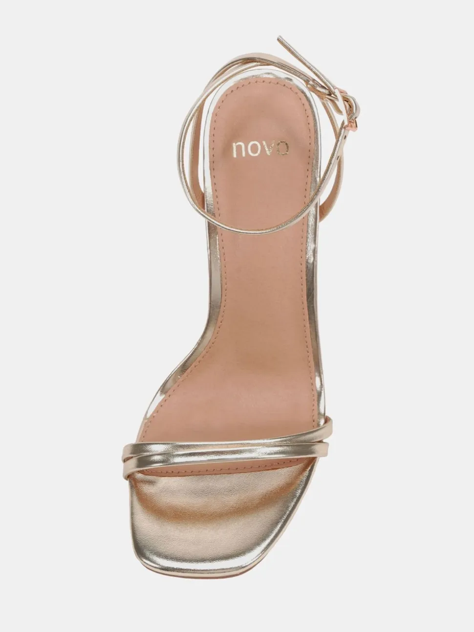Novo Gold Wide Fit MATILDA Strappy Heeled Sandals