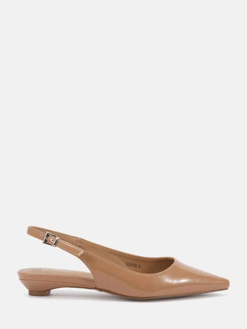 Novo Natural Clover Point Toe Low Heel Slingback Shoes