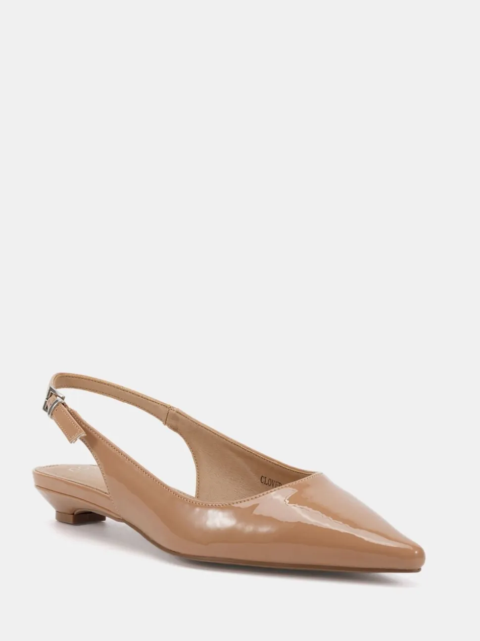 Novo Natural Clover Point Toe Low Heel Slingback Shoes