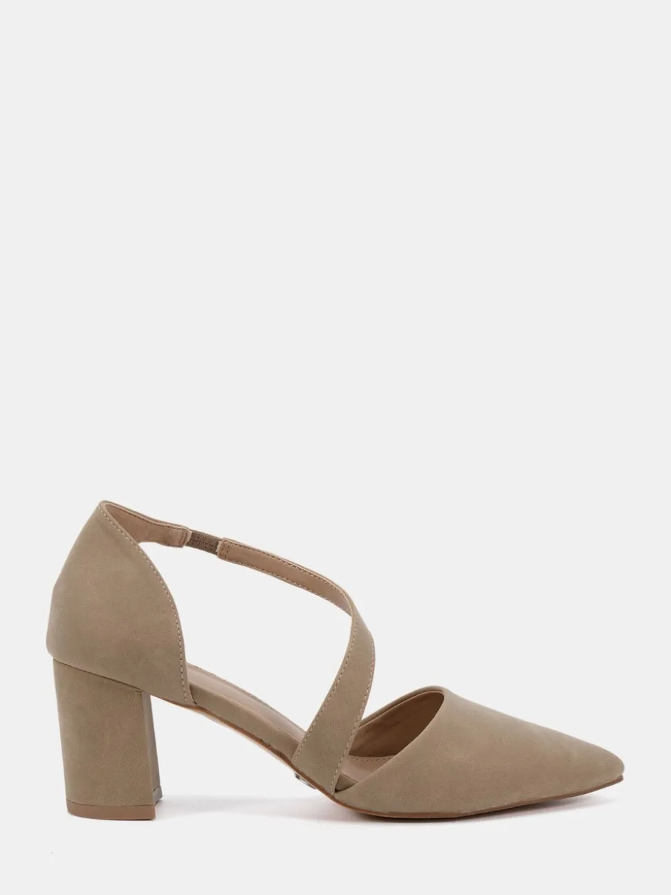 Novo Natural Wide Fit Idaho Mid Block Asymetric Strap Point Courts