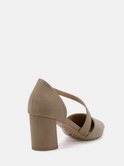 Novo Natural Wide Fit Idaho Mid Block Asymetric Strap Point Courts