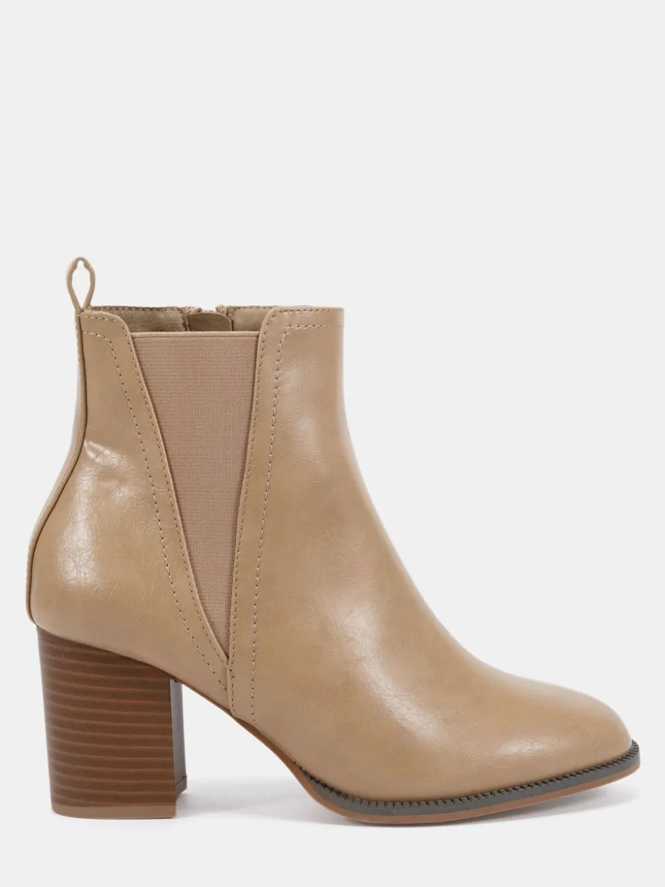Novo Natural Wide Fit Wide Fit Jessie Block Heel V Chelsea Ankle Boots