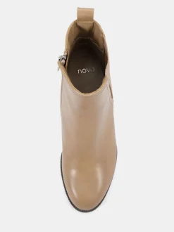 Novo Natural Wide Fit Wide Fit Jessie Block Heel V Chelsea Ankle Boots