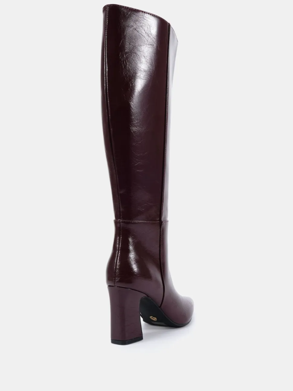 Novo Red Wide Fit Gala Point Toe Block Heel Knee Boots