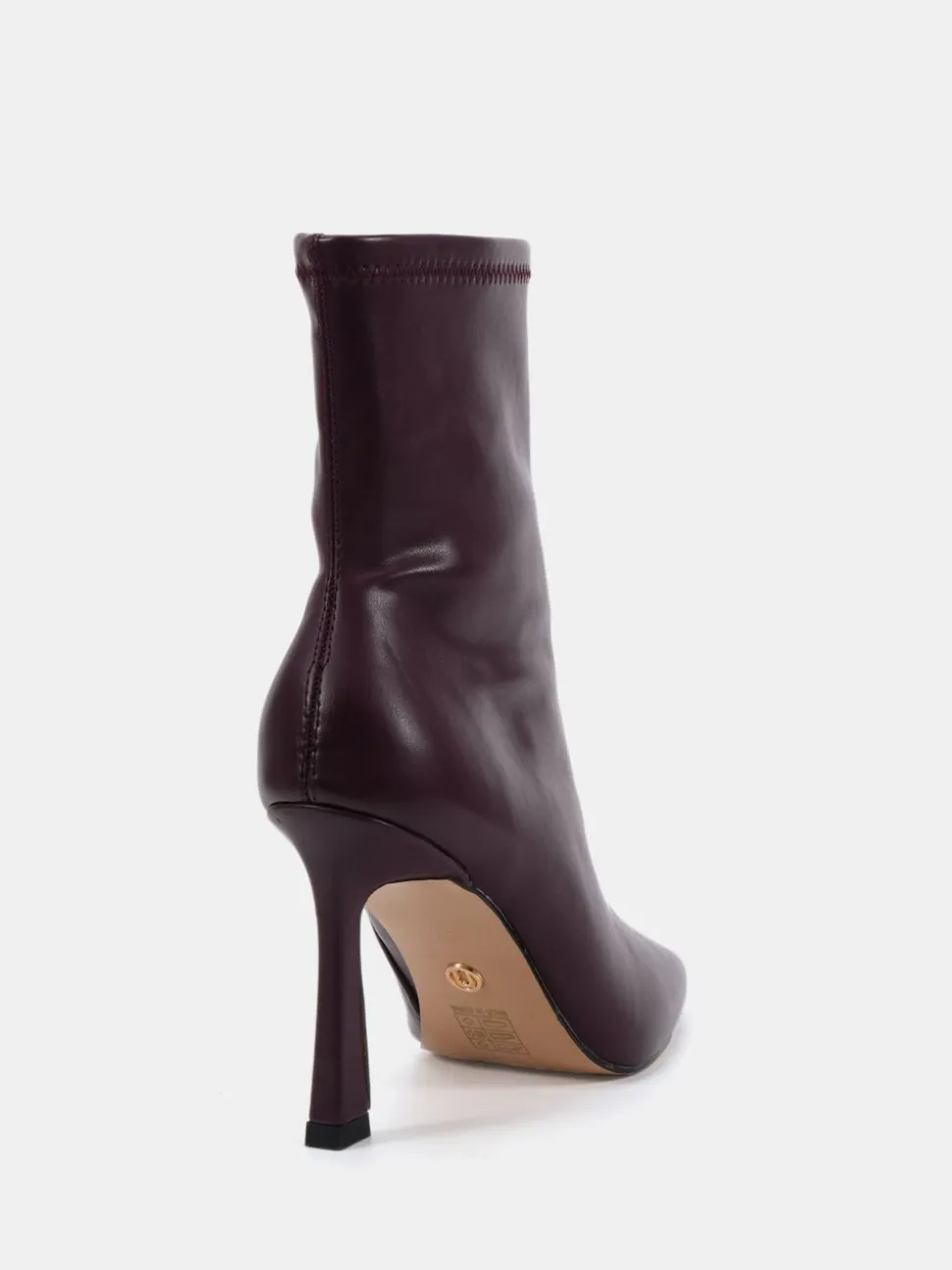 Novo Red Wide Fit Kiss Point Toe Stiletto Stretch Ankle Boots