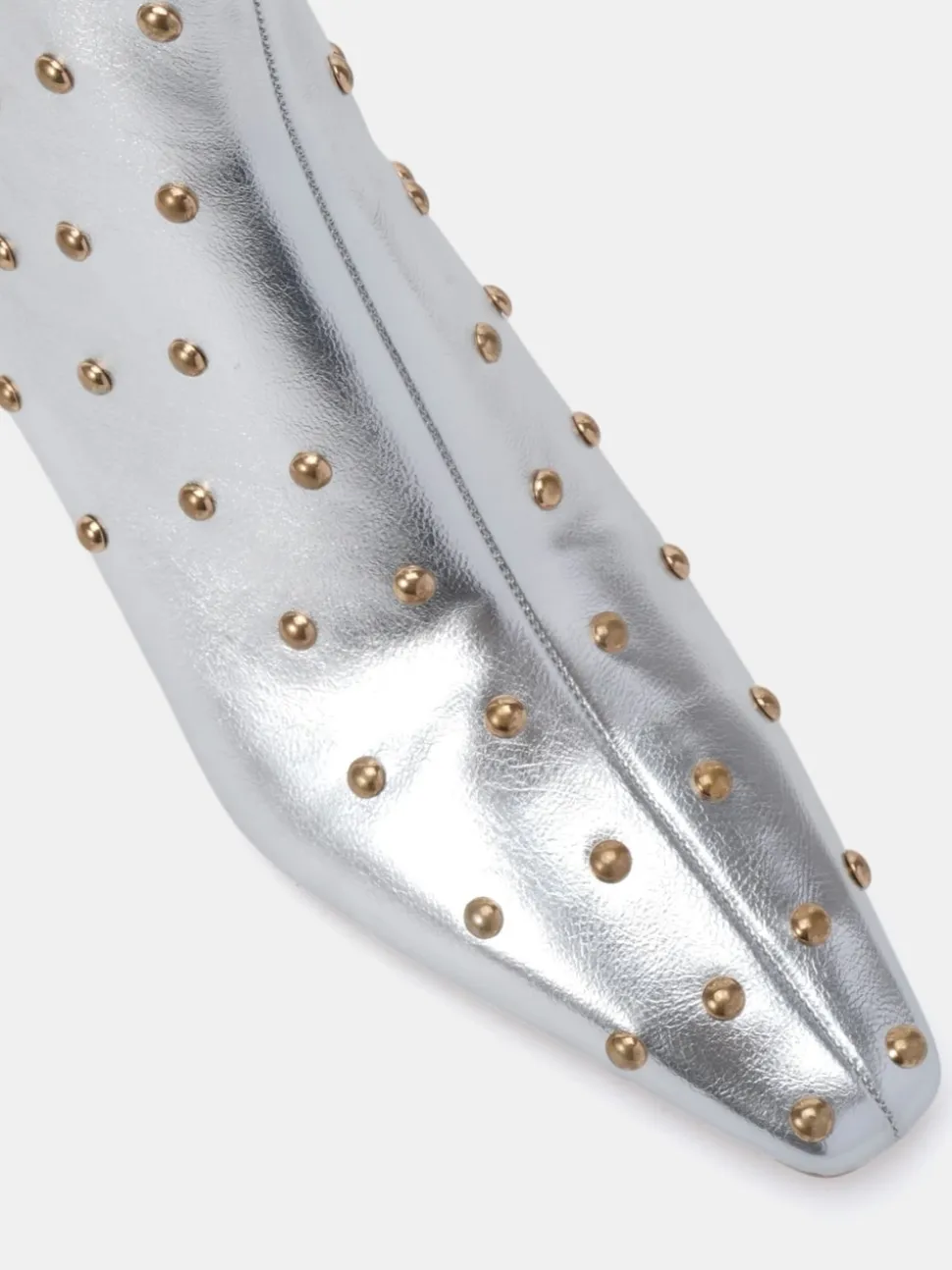 Novo Silver Wide Fit Wide Fit Kiki Studded Low Heel Ankle Boots