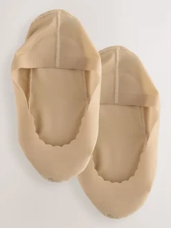 Nude Scallop Edge Sheer Invisible Socks 2 Pack