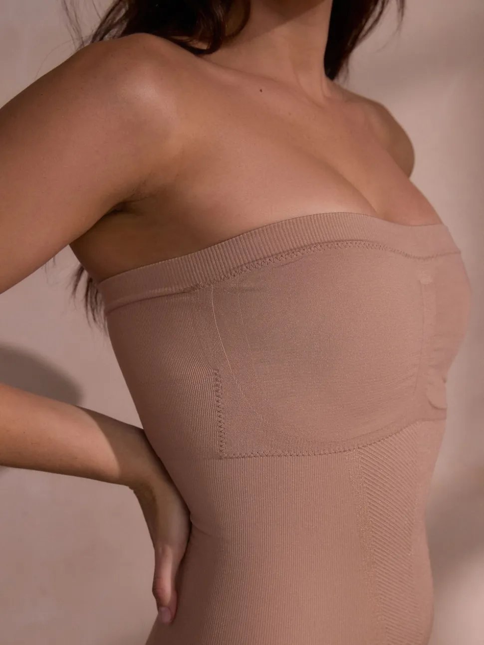 Nude Seamless Firm Tummy Control Bandeau Thigh Smoother