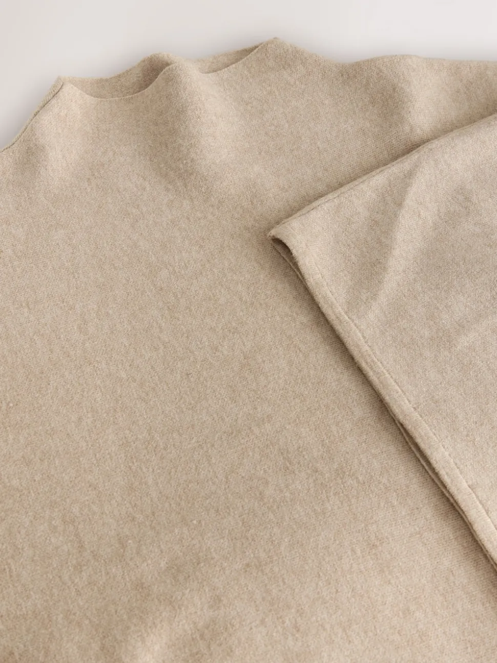 Oatmeal Fine Knit Cape Poncho