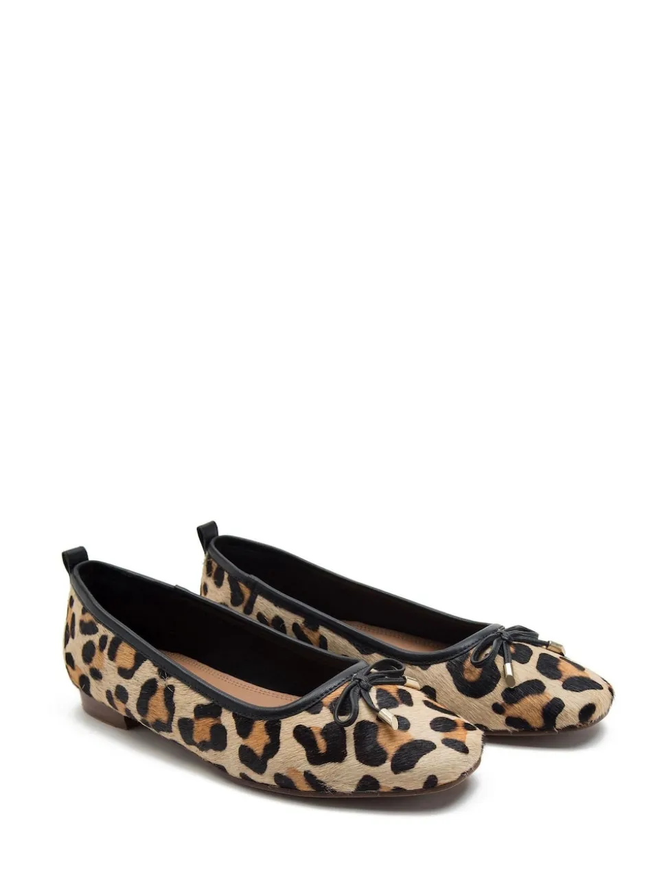 Off The Hook Animal Pinner Leather Leopard Print Ballerinas