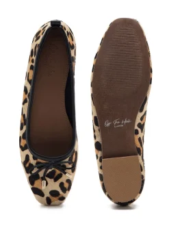 Off The Hook Animal Pinner Leather Leopard Print Ballerinas