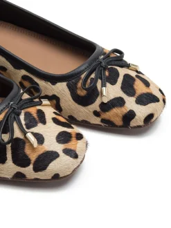 Off The Hook Animal Pinner Leather Leopard Print Ballerinas