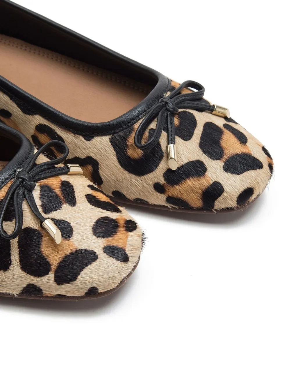 Off The Hook Animal Pinner Leather Leopard Print Ballerinas