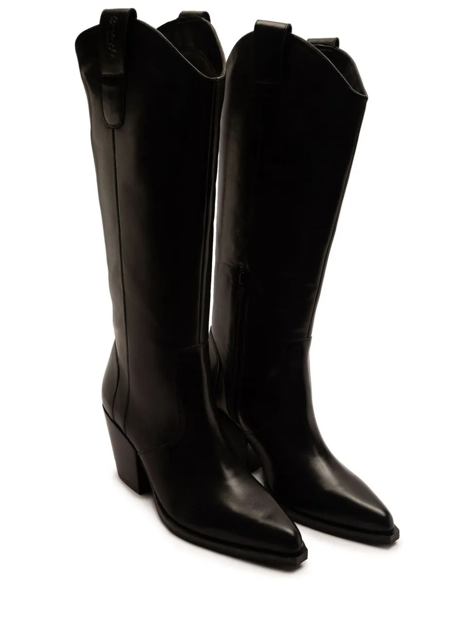 Off The Hook Black Austin Pointed-Toe Knee-High Western Boots