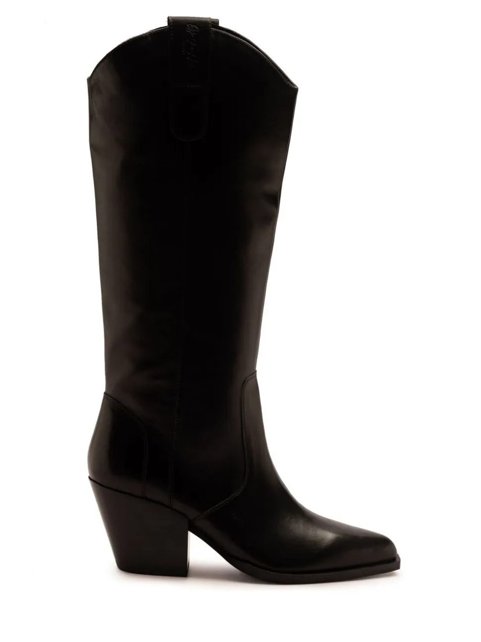 Off The Hook Black Austin Pointed-Toe Knee-High Western Boots
