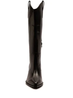 Off The Hook Black Austin Pointed-Toe Knee-High Western Boots