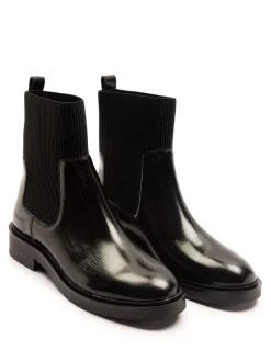Off The Hook Black Brook Chelsea Ankle Boots With Elastic Side Panels