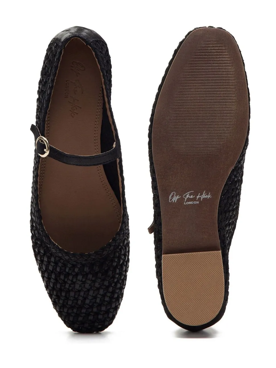 Off The Hook Black Regent Ballerina Leather Ballet Pumps