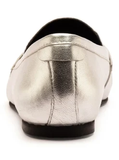 Off The Hook Silver Charing Flat Casual Slip On Leather Loafers