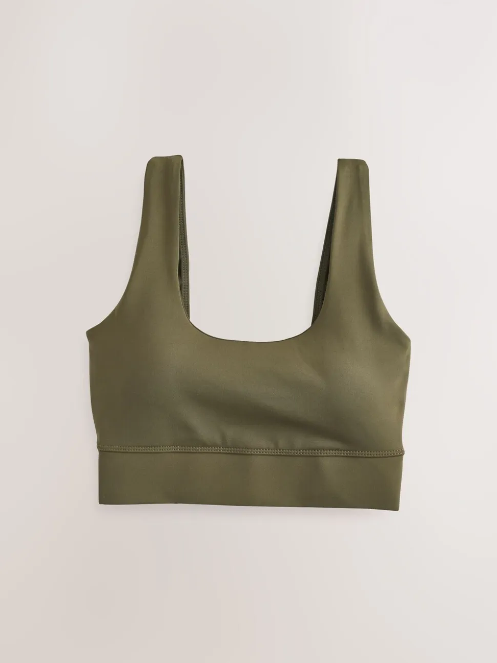 Olive Green Active Power Scoop Back Sports Bra