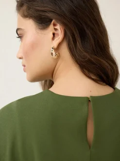 Olive Green Cape Maxi Dress