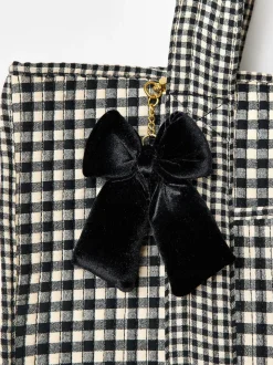 Oliver Bonas Black Gingham FabricnTote Bag
