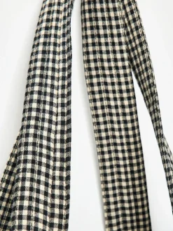 Oliver Bonas Black Gingham FabricnTote Bag