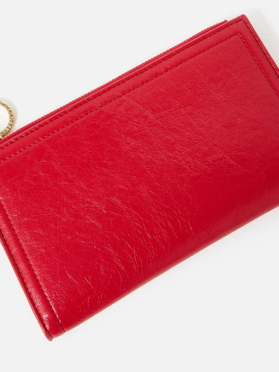 Oliver Bonas Red Fold Over Zipped Purse