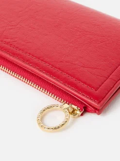 Oliver Bonas Red Fold Over Zipped Purse