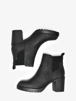 ONLY Black Block Heel Chelsea Boots