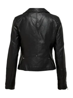 ONLY Black Faux Leather Biker Jacket