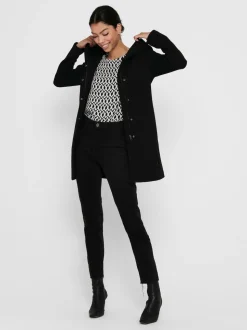 ONLY Black Hooded Smart Coat