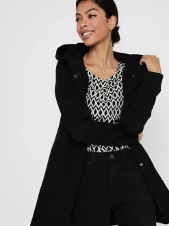 ONLY Black Hooded Smart Coat