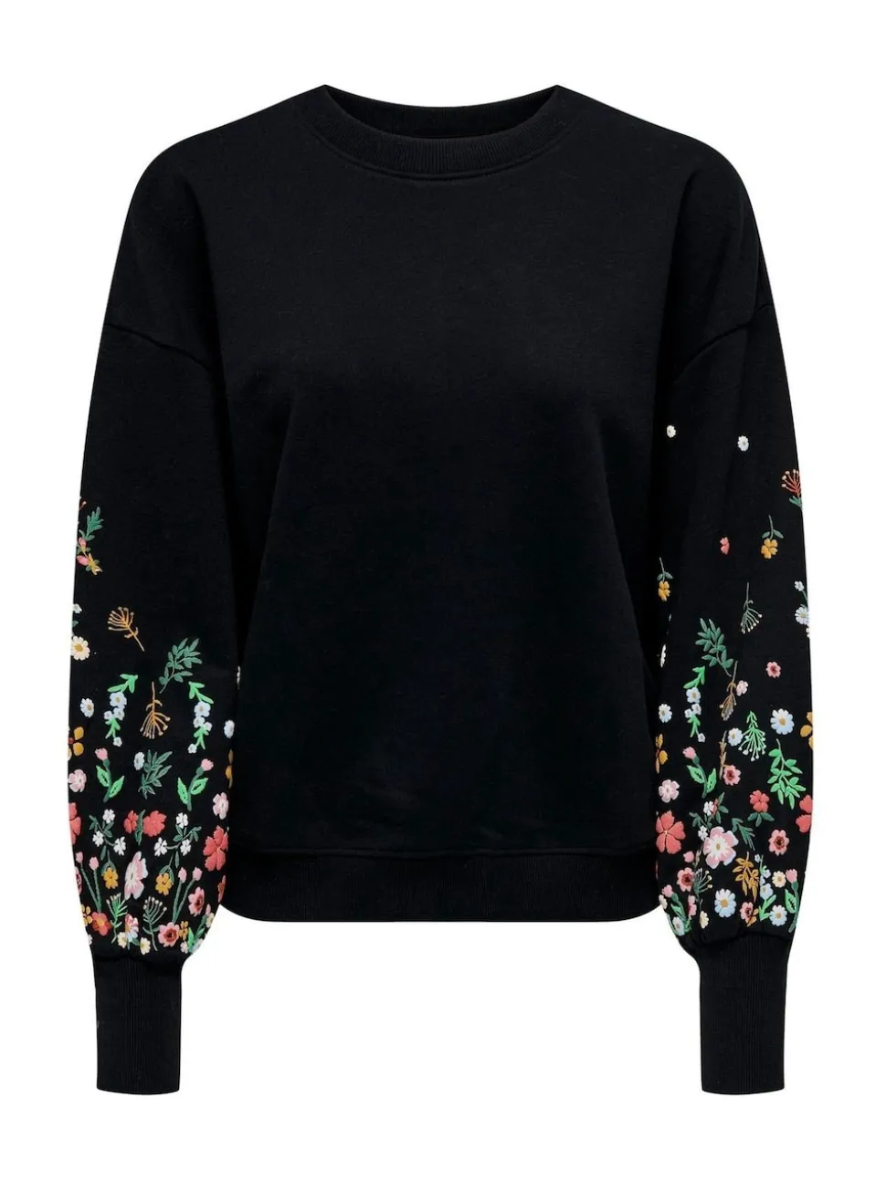 ONLY Black Long Sleeve Flower Detail Jumper