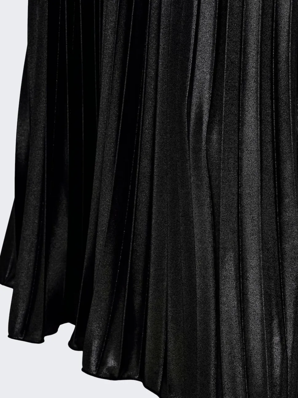 ONLY Black Metallic Pleated Midi Skirt
