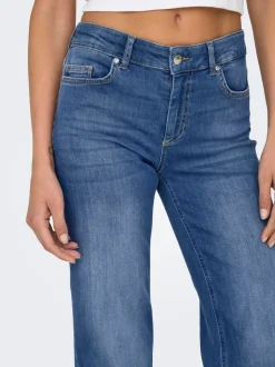 ONLY Blue Blush Mid Rise Straight Leg Jeans With Super Stretch