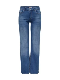 ONLY Blue Blush Mid Rise Straight Leg Jeans With Super Stretch