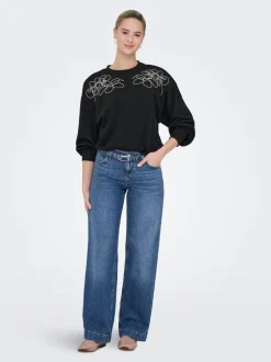 ONLY Blue Low Waist Wide Leg Belt Jeans