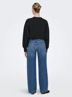 ONLY Blue Low Waist Wide Leg Belt Jeans