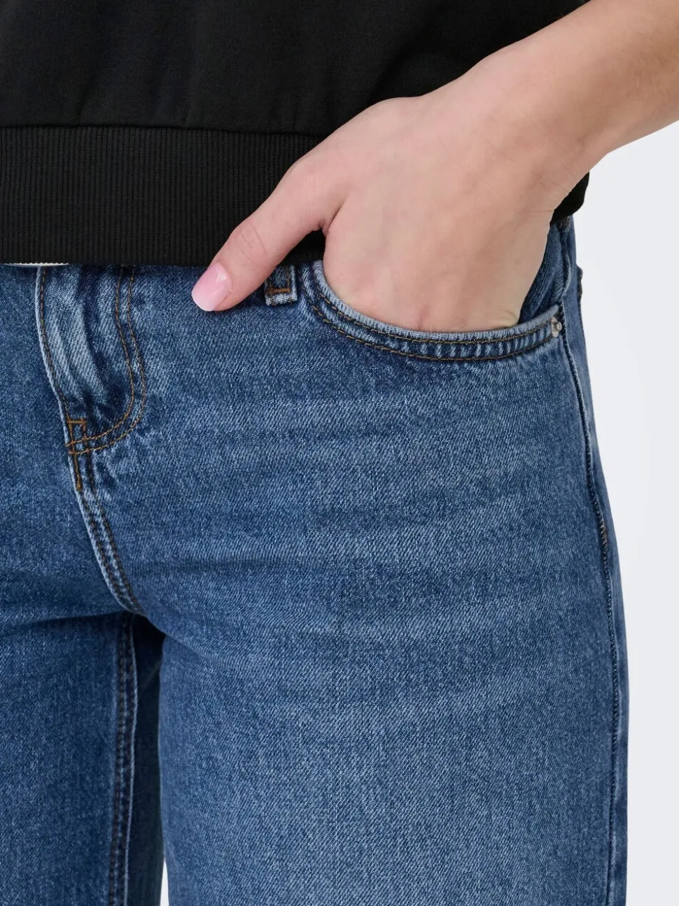 ONLY Blue Low Waist Wide Leg Belt Jeans