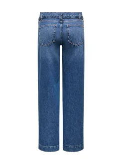 ONLY Blue Low Waist Wide Leg Belt Jeans