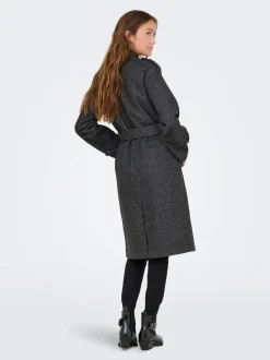 ONLY Grey Herringbone Winter Trench Coat