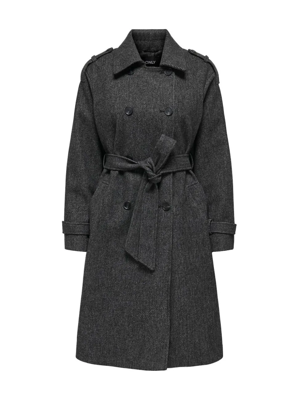 ONLY Grey Herringbone Winter Trench Coat