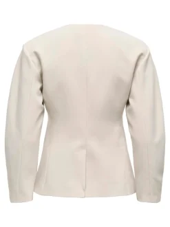 ONLY Natural Balloon Sleeve V-Neck Blazer