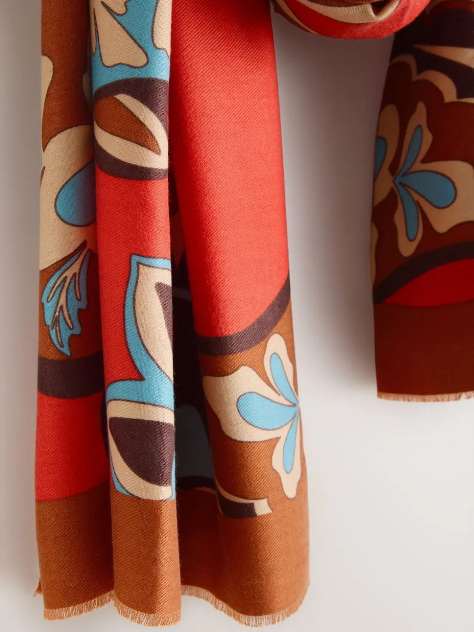 Orange Paisley Print Midweight Scarf