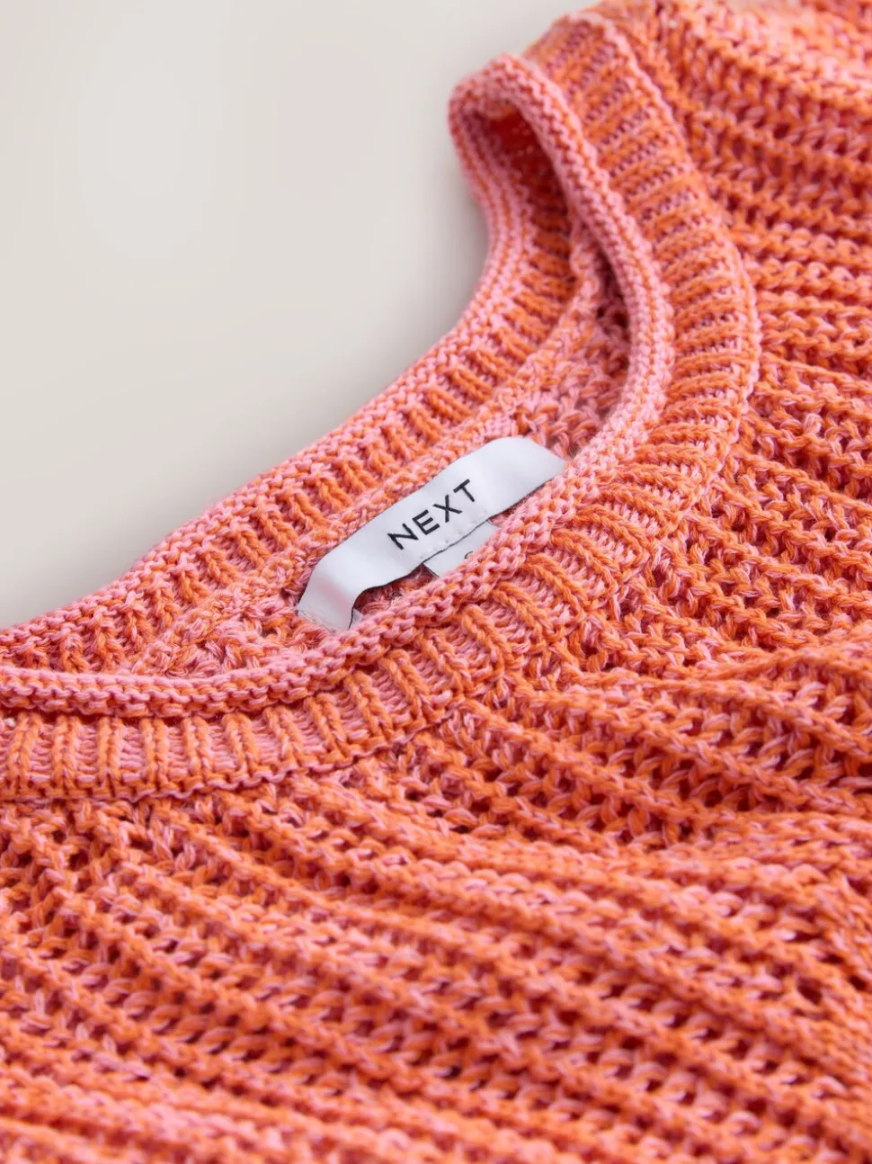 Orange Palm Knitted Tank Cover-Up