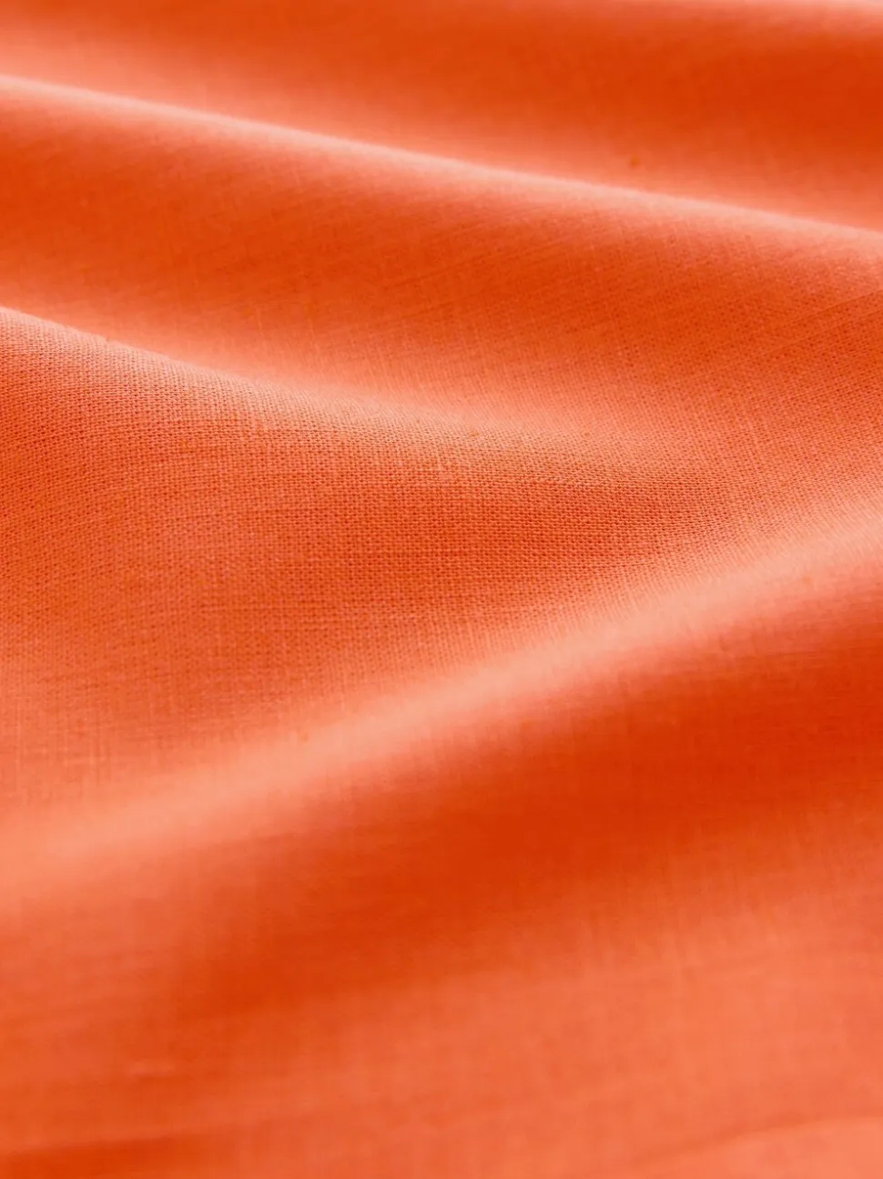Orange Pull On Wide Leg Trousers With Linen