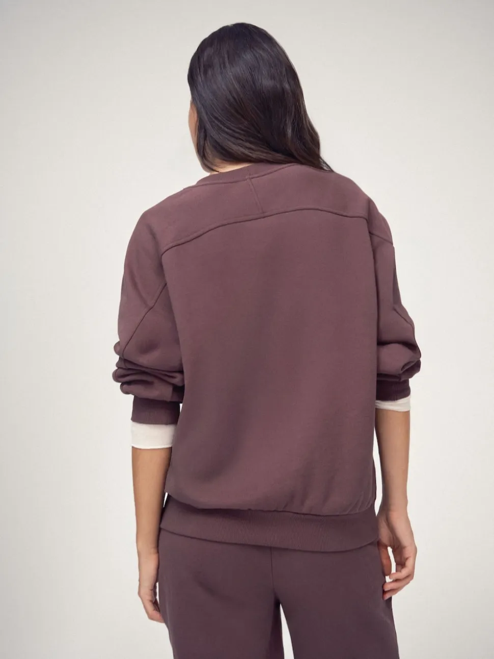 OSIA Brown Crew Neck Oversized Sweatshirt